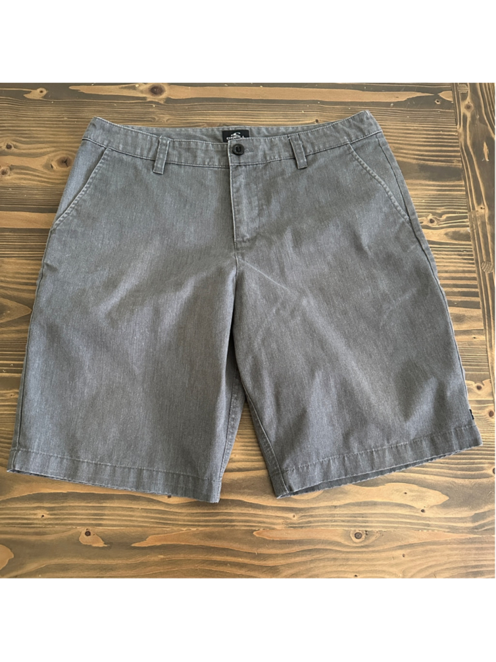 Men's O'Neill Flat Front Shorts Size 36 Gray 11" Inseam Casual Golf Chino